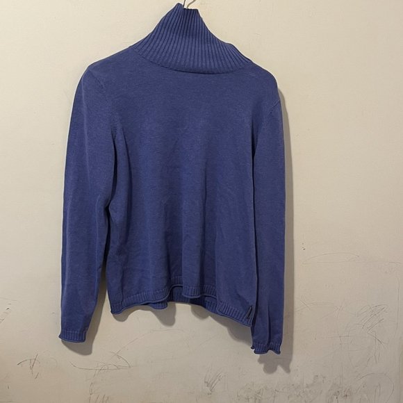 WOOLRICH | Women's Turtleneck Sweater Ultra Violet Heather Size Large - Picture 2 of 4